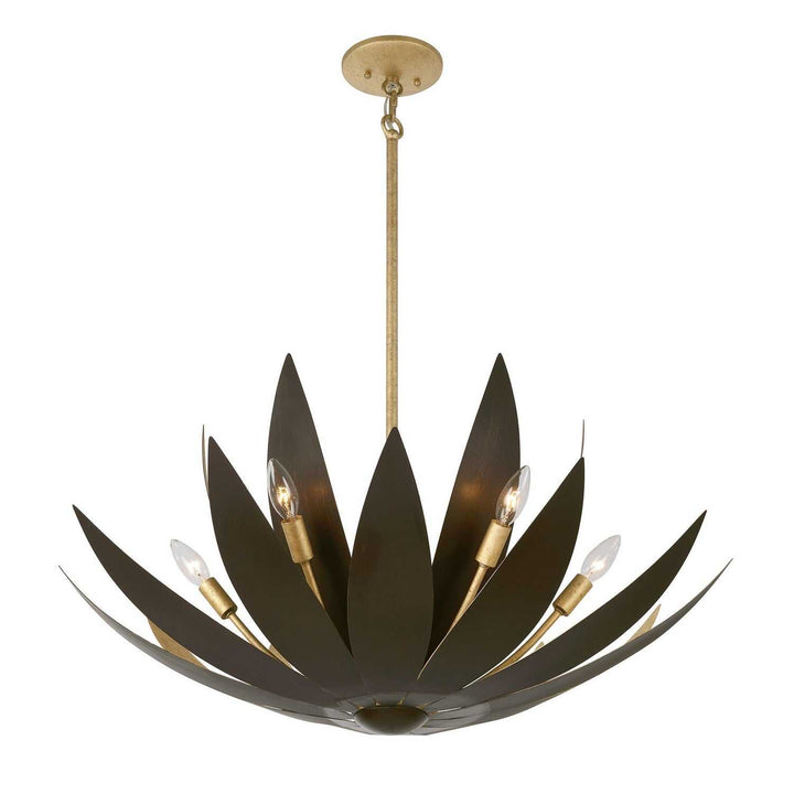 Loto Six Light Pendant in Centura and Burnished Gold Savoy House