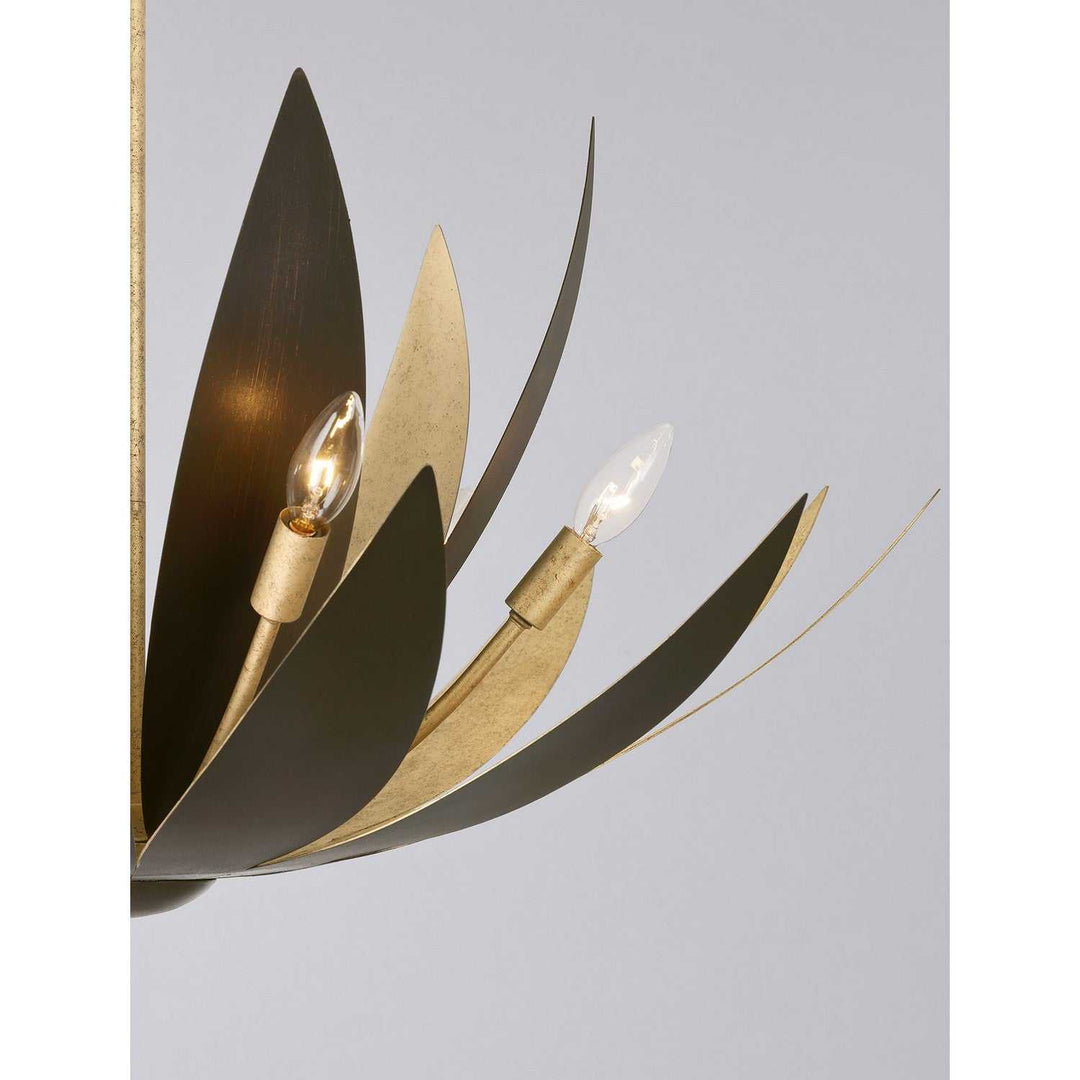 Loto Six Light Pendant in Centura and Burnished Gold Savoy House