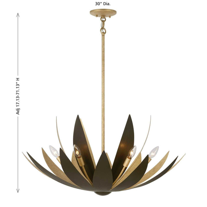 Loto Six Light Pendant in Centura and Burnished Gold Savoy House