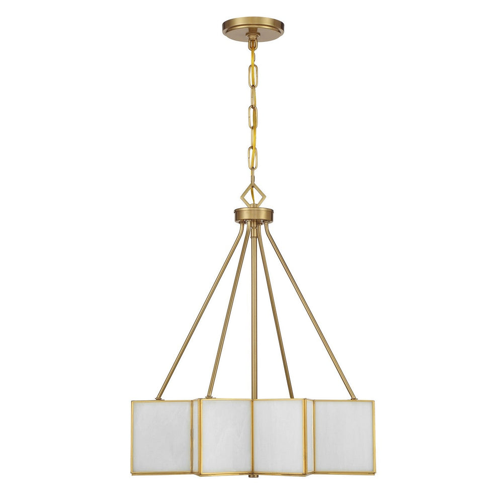 Reiling Three Light Pendant in Warm Brass Savoy House