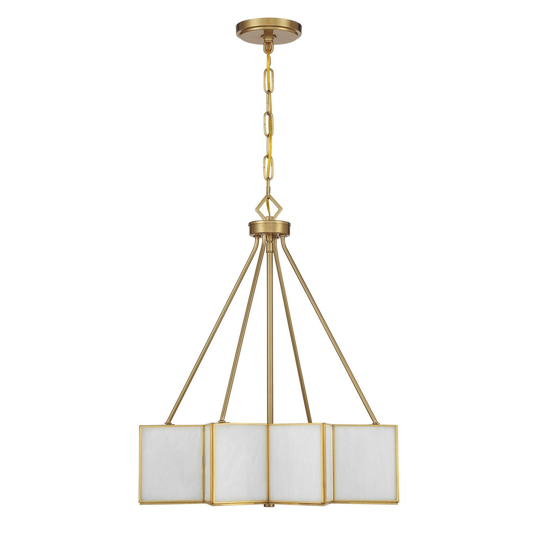 Reiling Three Light Pendant in Warm Brass Savoy House