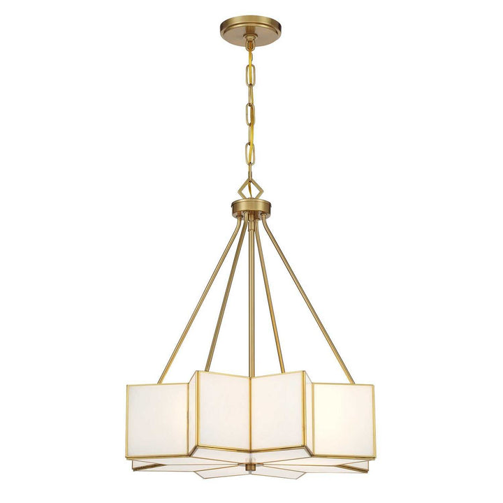 Reiling Three Light Pendant in Warm Brass Savoy House