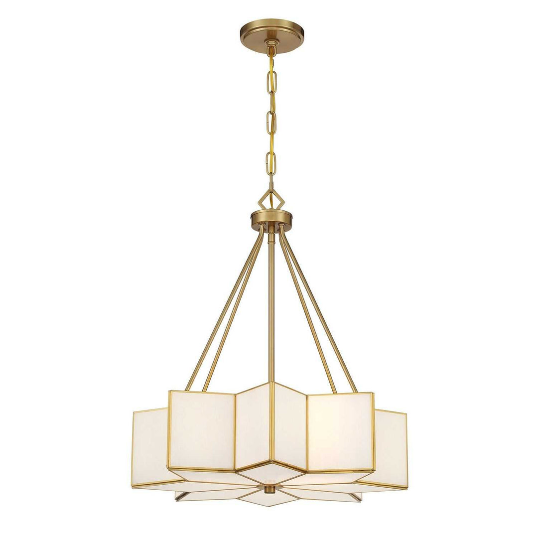 Reiling Three Light Pendant in Warm Brass Savoy House
