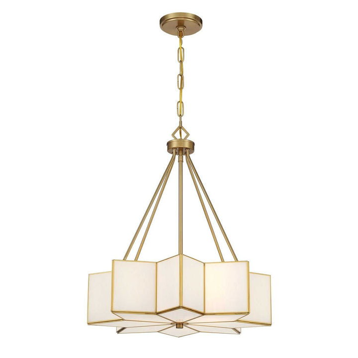 Reiling Three Light Pendant in Warm Brass Savoy House