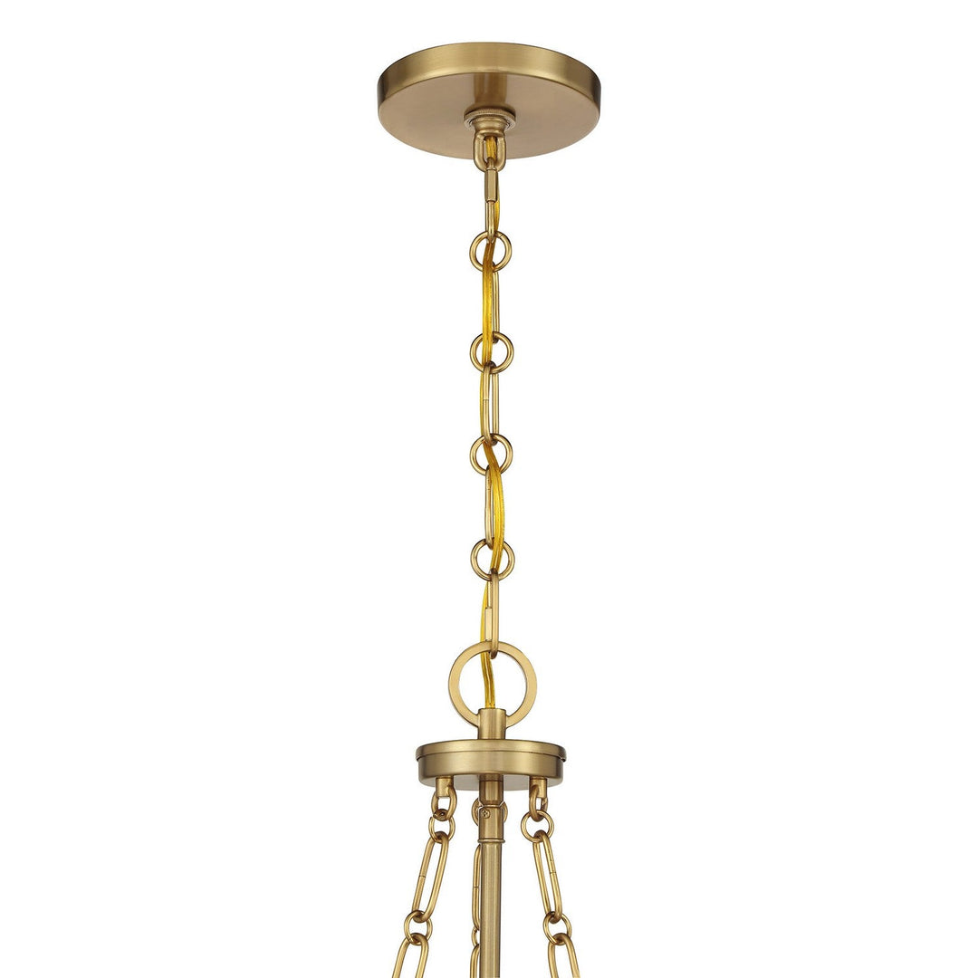 Reiling Three Light Pendant in Warm Brass Savoy House