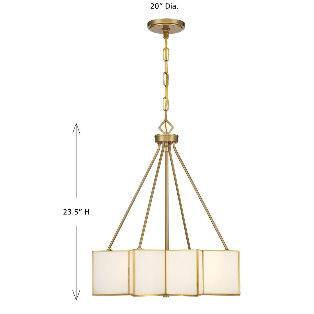 Reiling Three Light Pendant in Warm Brass Savoy House