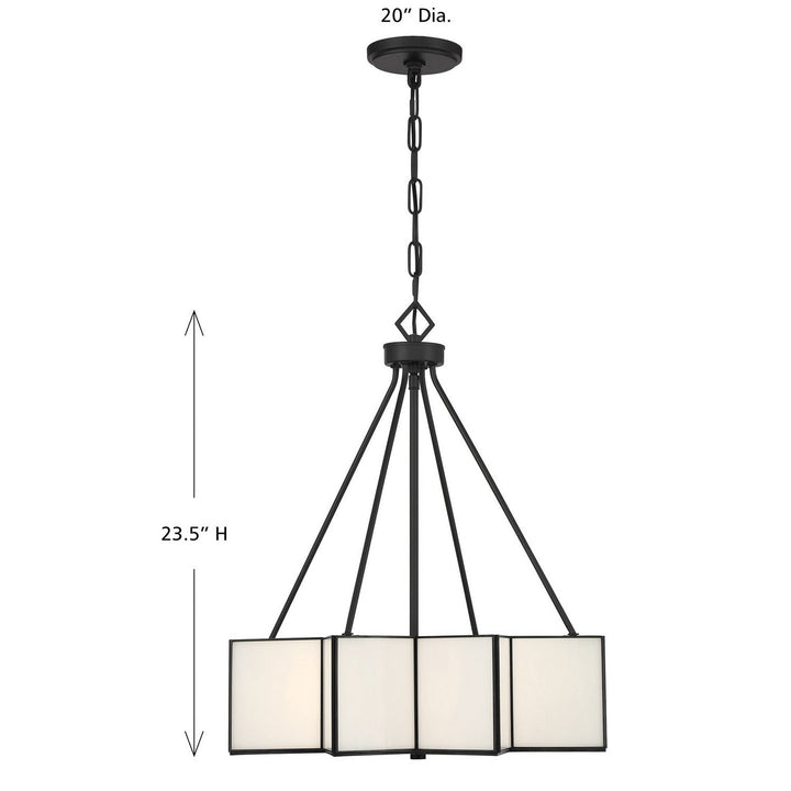 Reiling Three Light Pendant in Matte Black Savoy House