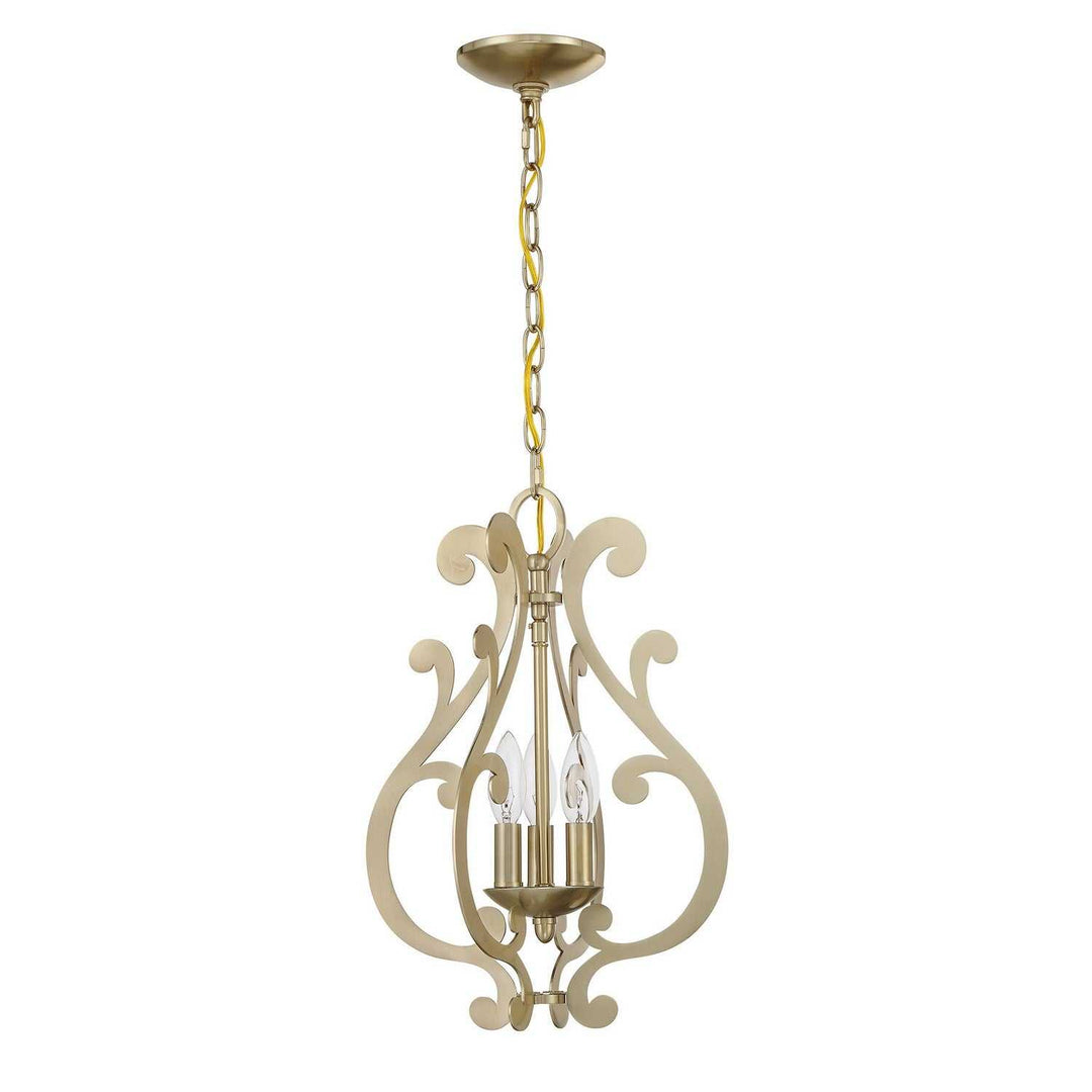 Lombard Three Light Pendant in Noble Brass Savoy House