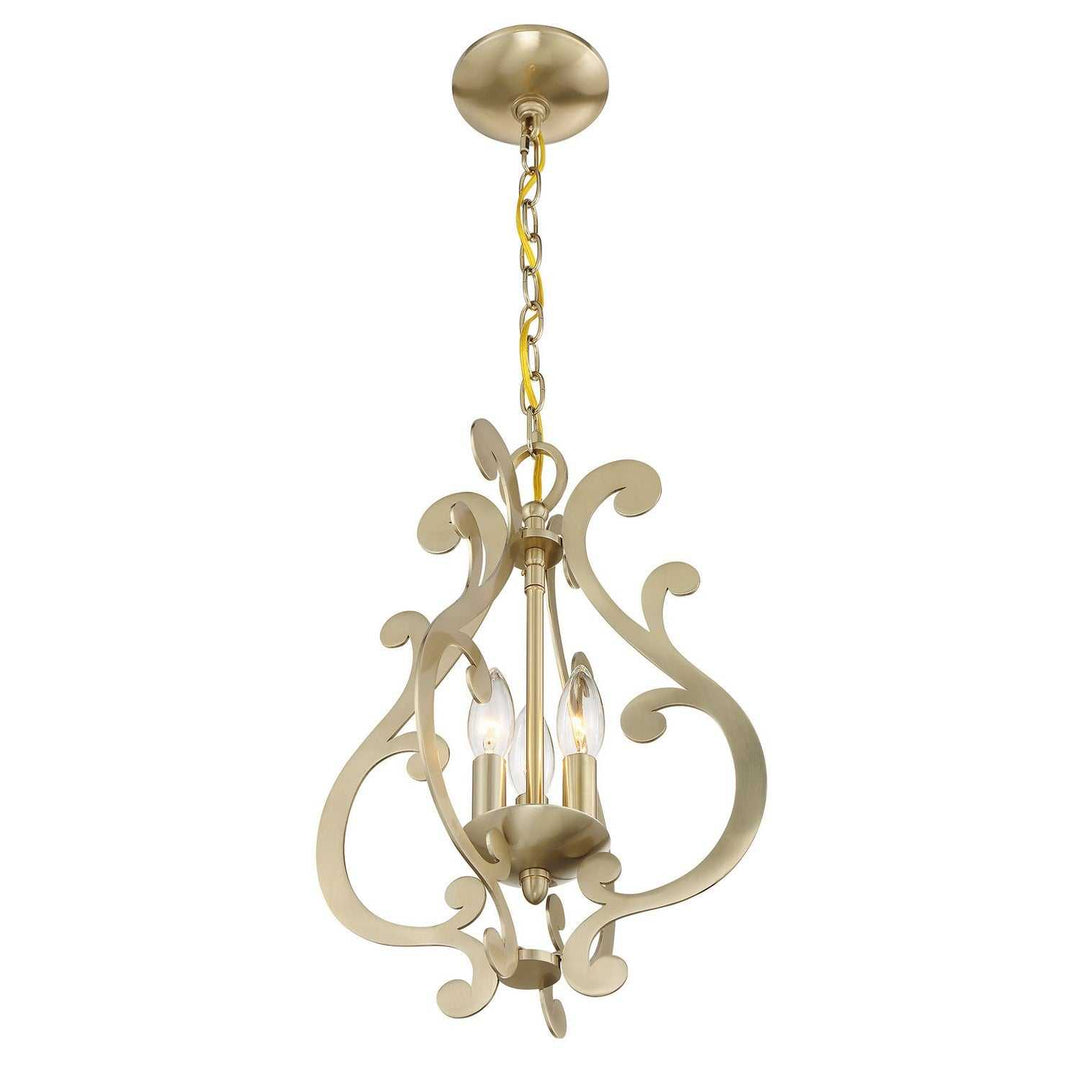 Lombard Three Light Pendant in Noble Brass Savoy House