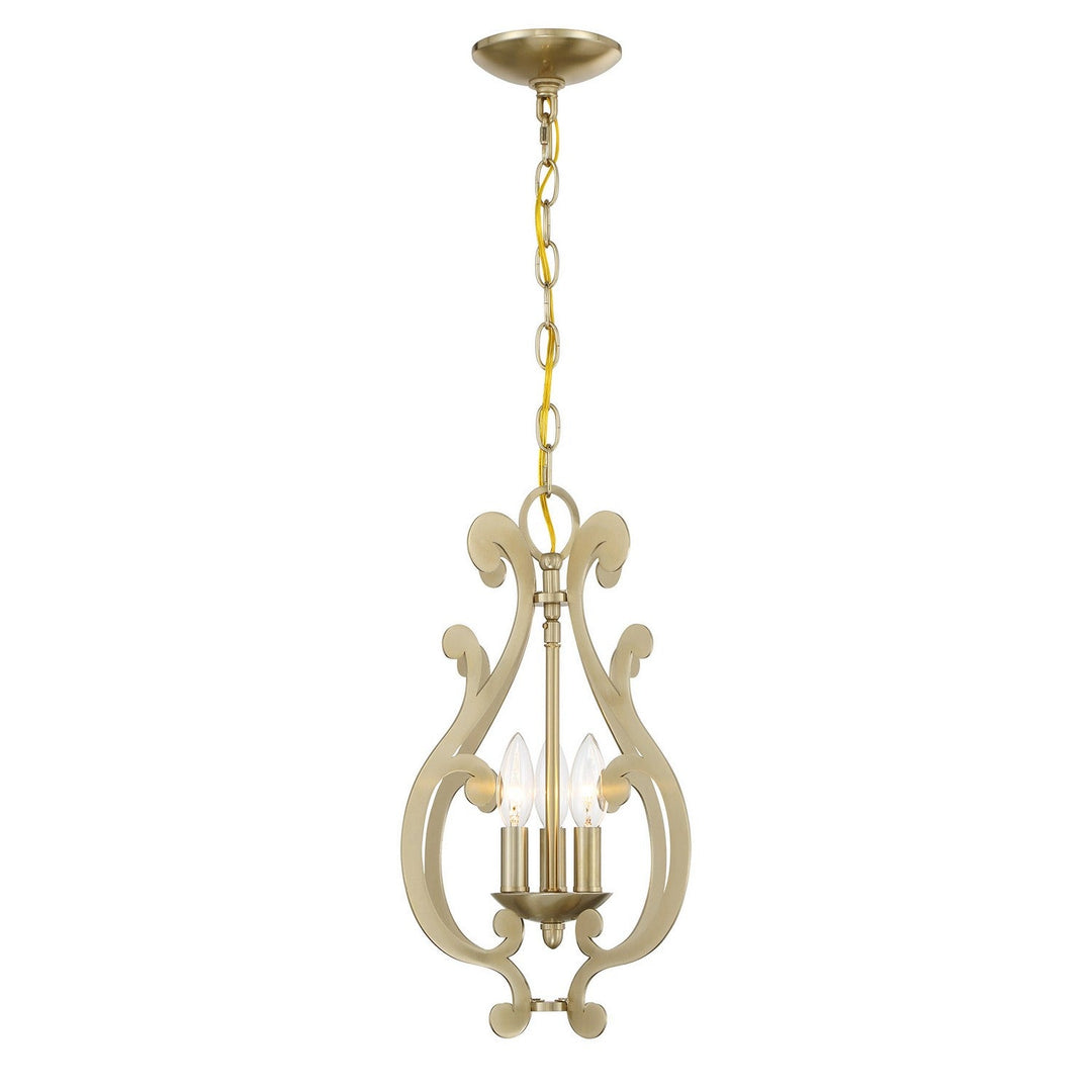 Lombard Three Light Pendant in Noble Brass Savoy House