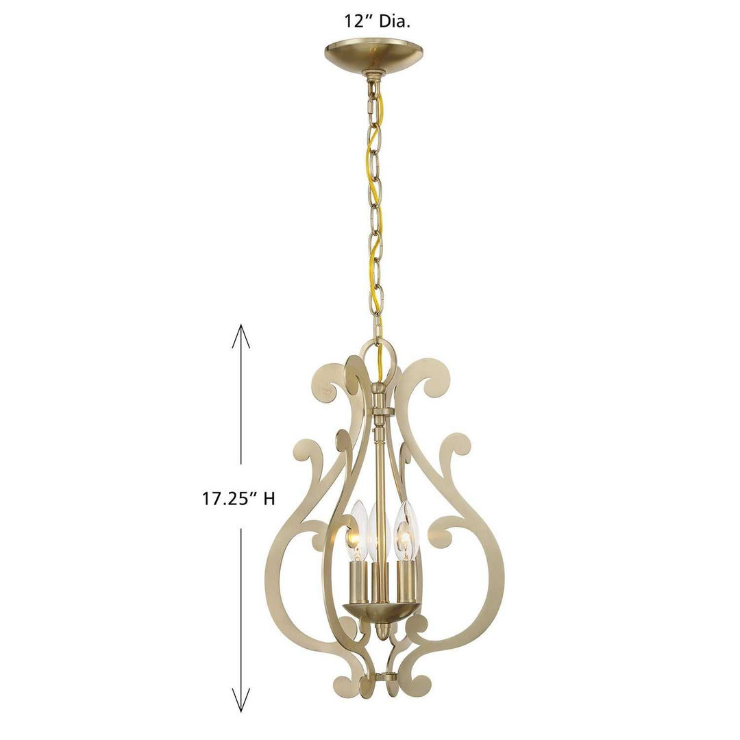 Lombard Three Light Pendant in Noble Brass Savoy House