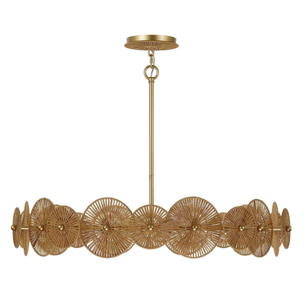 Abbott Five Light Pendant in Distressed Gold Savoy House