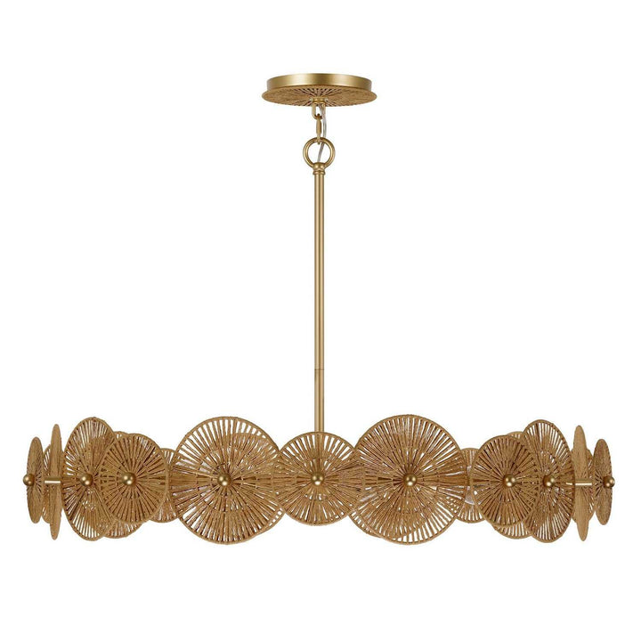 Abbott Five Light Pendant in Distressed Gold Savoy House