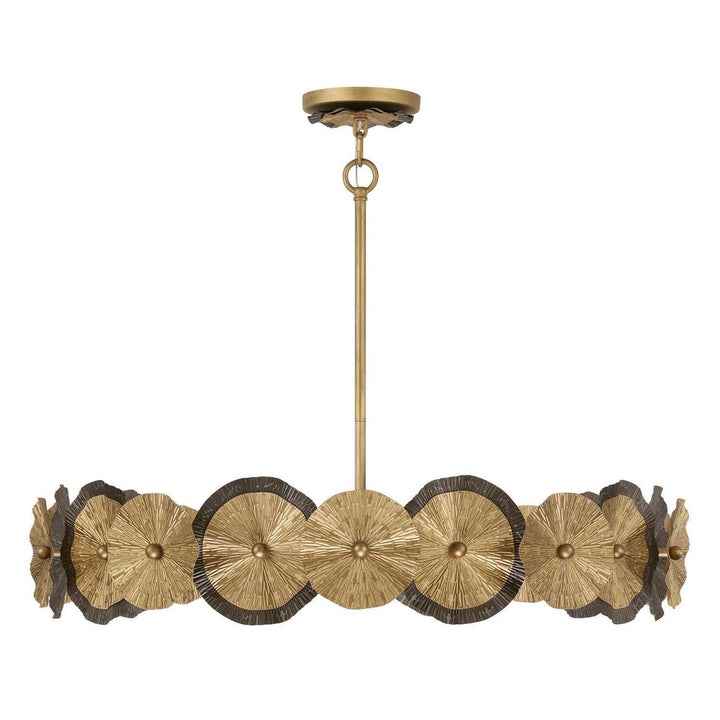Lincoln Five Light Pendant in Distressed Gold and Bronze Savoy House