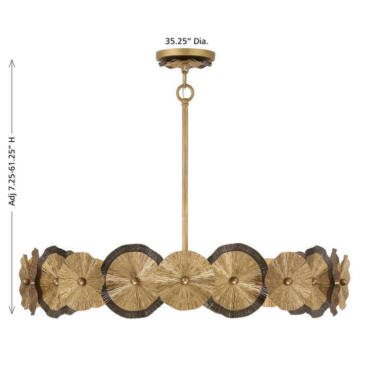 Lincoln Five Light Pendant in Distressed Gold and Bronze Savoy House