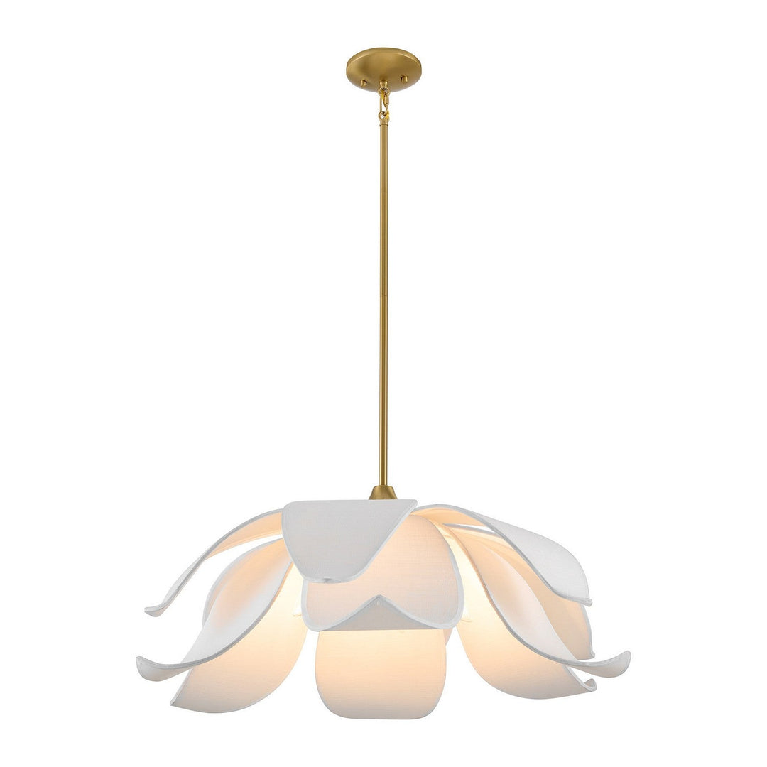Elsie Six Light Pendant in Warm Brass Savoy House