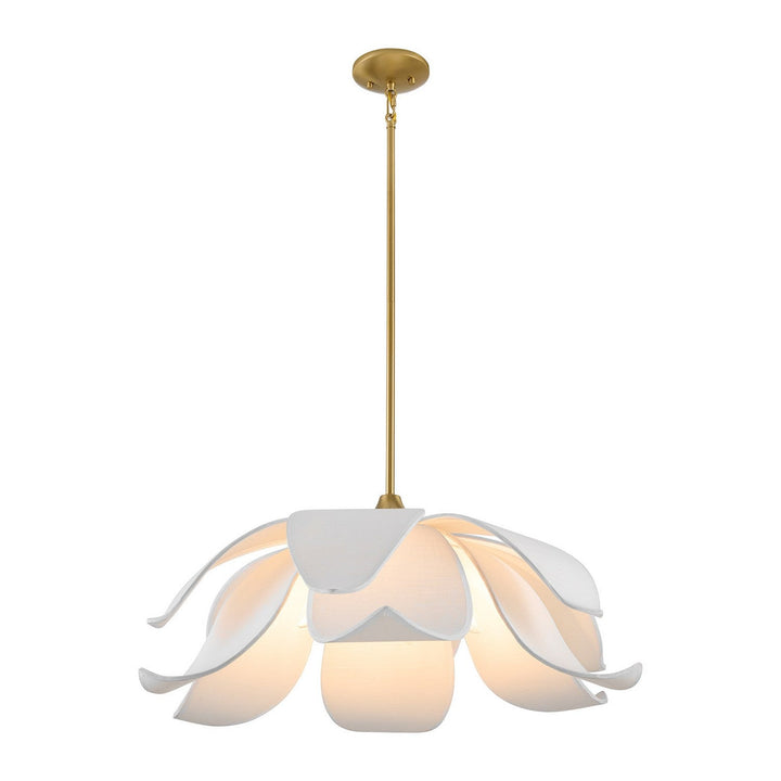 Elsie Six Light Pendant in Warm Brass Savoy House