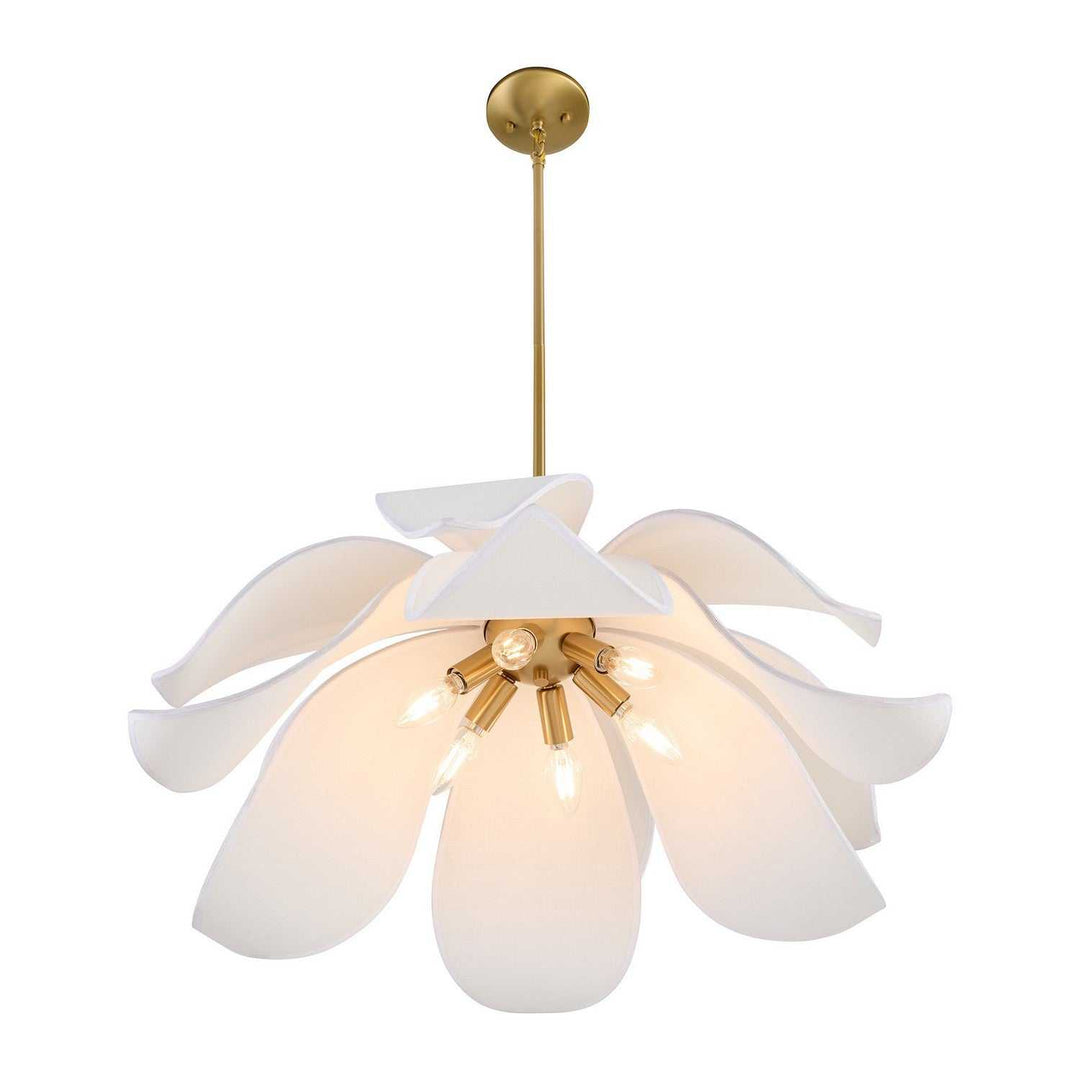 Elsie Six Light Pendant in Warm Brass Savoy House