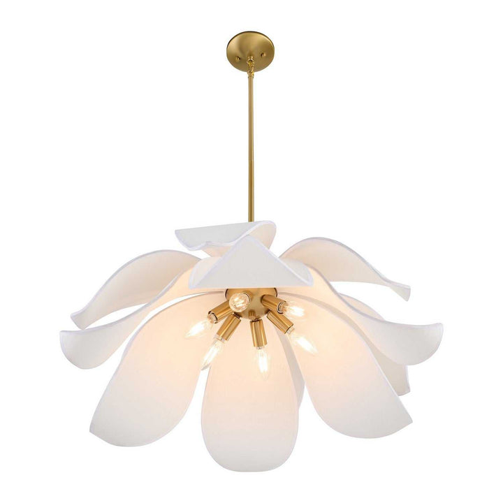 Elsie Six Light Pendant in Warm Brass Savoy House