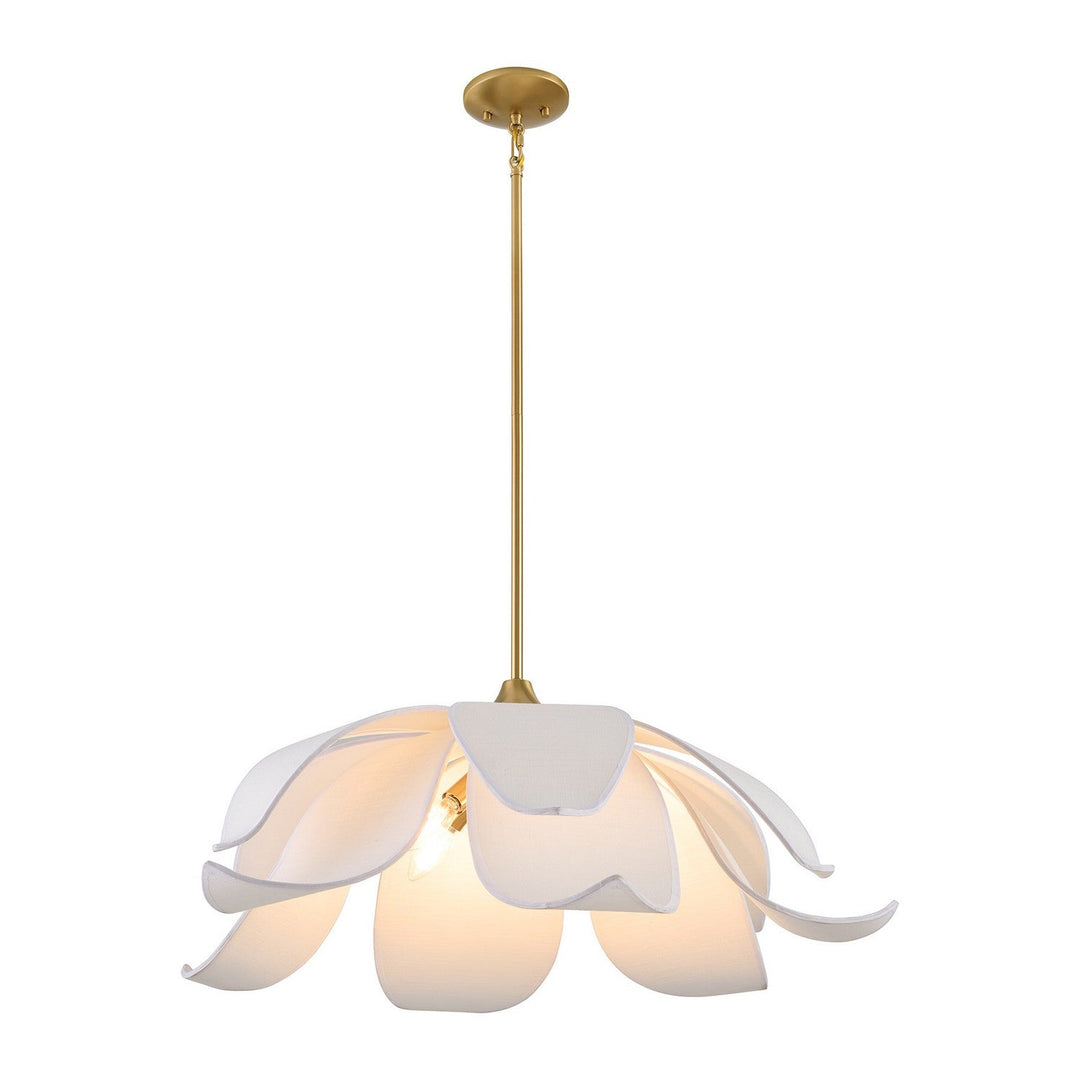 Elsie Six Light Pendant in Warm Brass Savoy House