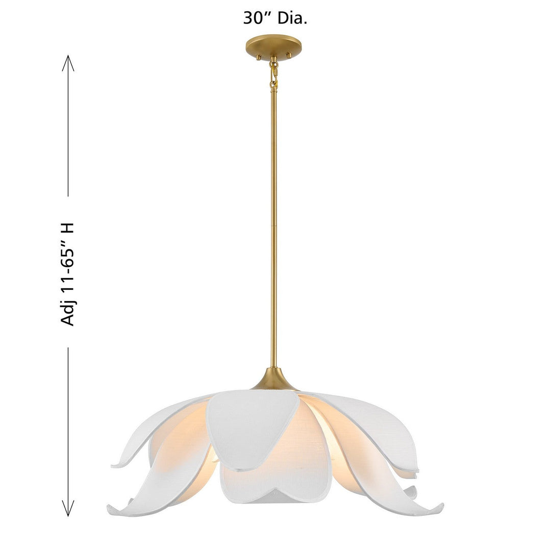 Elsie Six Light Pendant in Warm Brass Savoy House