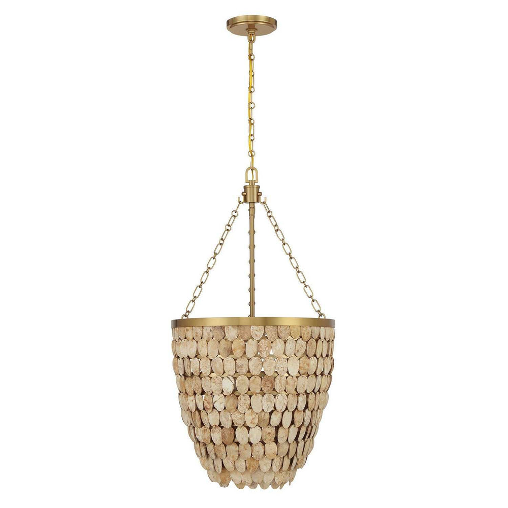 Catalan Four Light Pendant in Warm Brass Savoy House