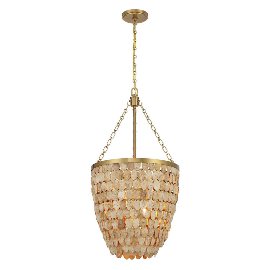 Catalan Four Light Pendant in Warm Brass Savoy House