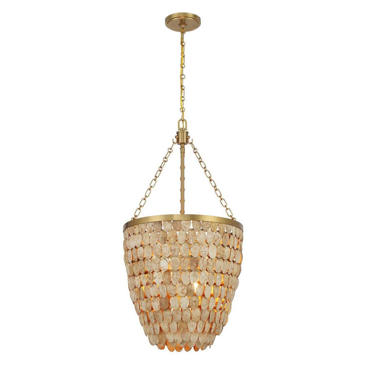 Catalan Four Light Pendant in Warm Brass Savoy House