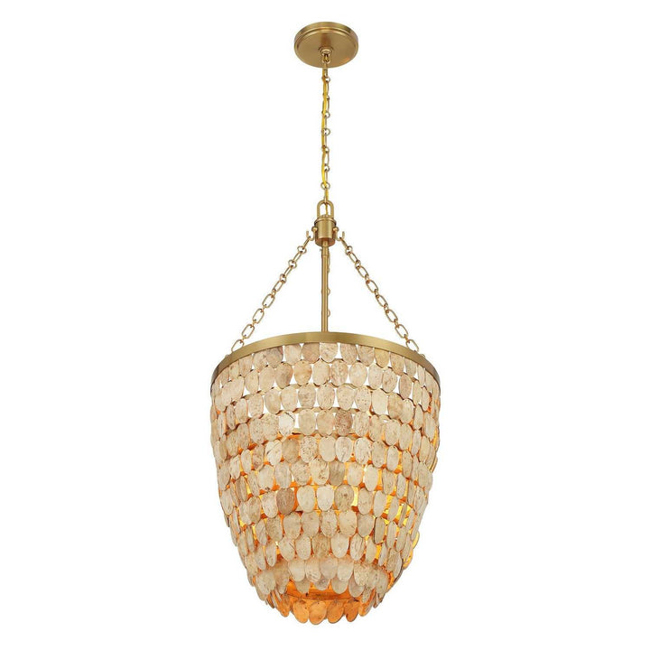 Catalan Four Light Pendant in Warm Brass Savoy House
