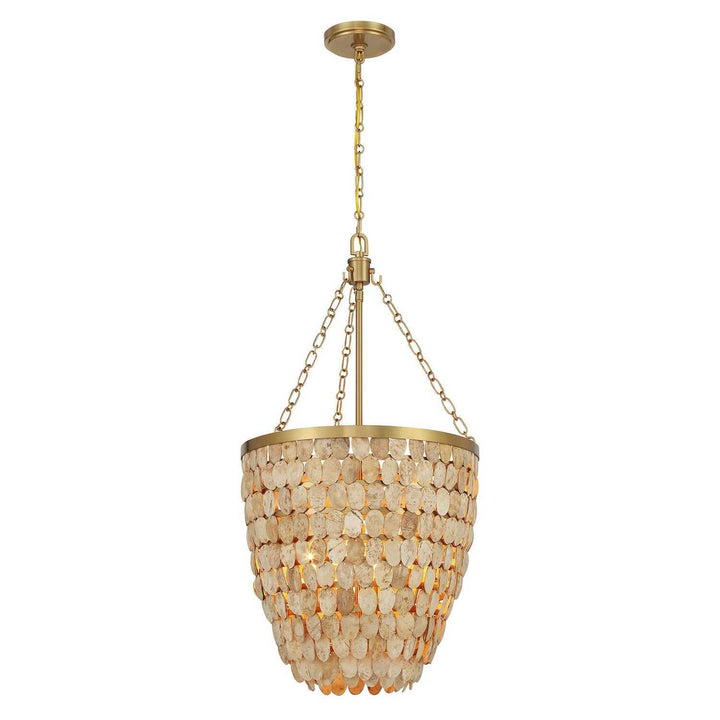 Catalan Four Light Pendant in Warm Brass Savoy House