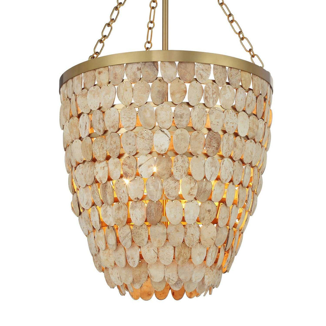Catalan Four Light Pendant in Warm Brass Savoy House
