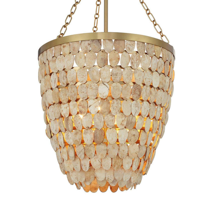 Catalan Four Light Pendant in Warm Brass Savoy House