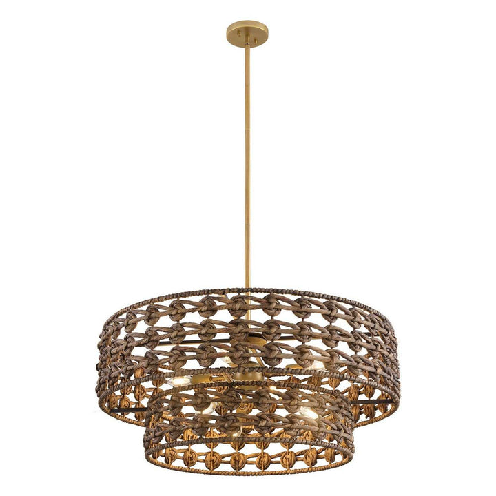 Silencio Seven Light Pendant in Riviera Brass Savoy House