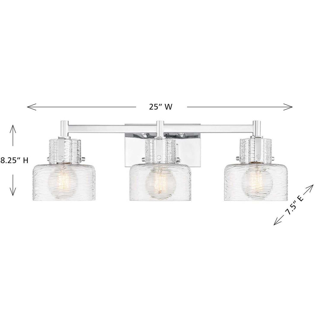 Dover Three Light Bathroom Vanity in Chrome Savoy House