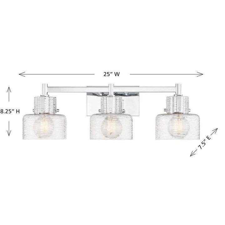 Dover Three Light Bathroom Vanity in Chrome Savoy House