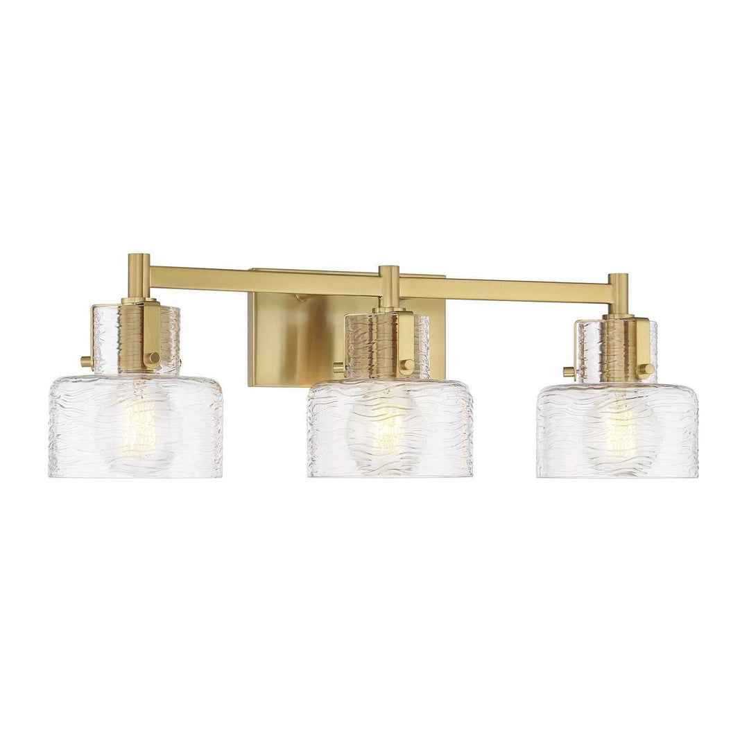 Dover Three Light Bathroom Vanity in Warm Brass Savoy House