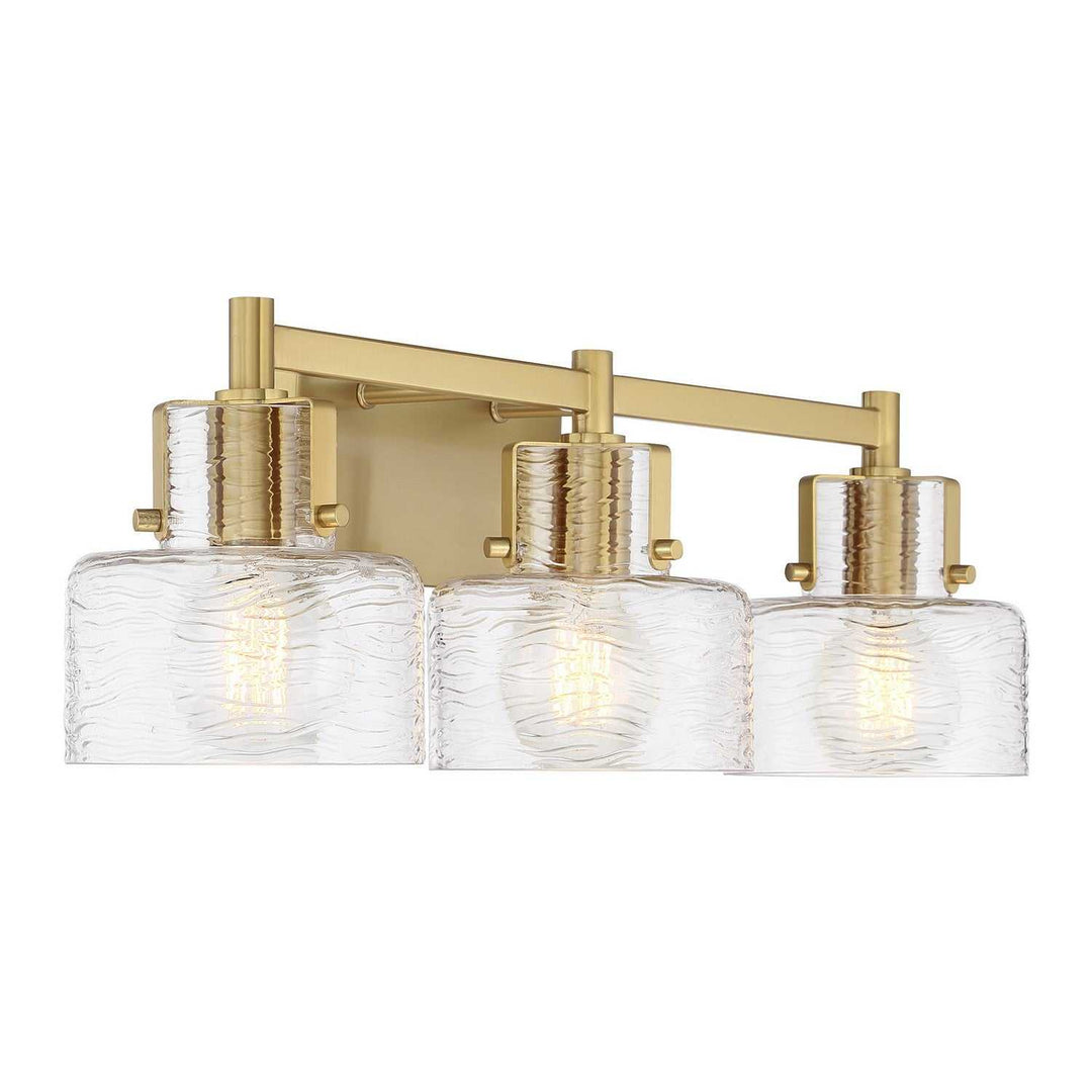 Dover Three Light Bathroom Vanity in Warm Brass Savoy House