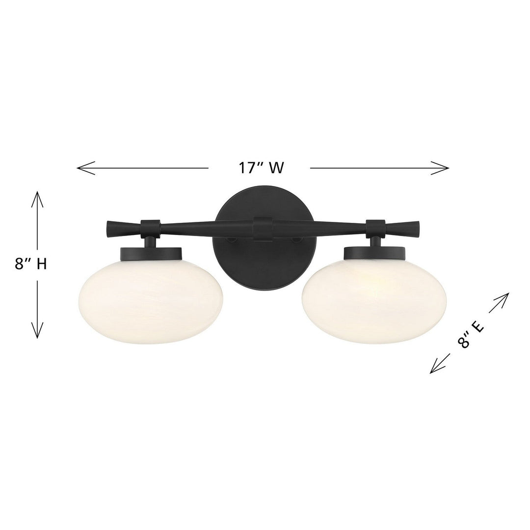 Barrow Two Light Bathroom Vanity in Matte Black Savoy House