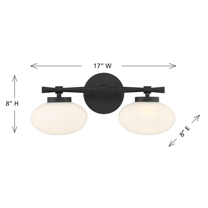 Barrow Two Light Bathroom Vanity in Matte Black Savoy House