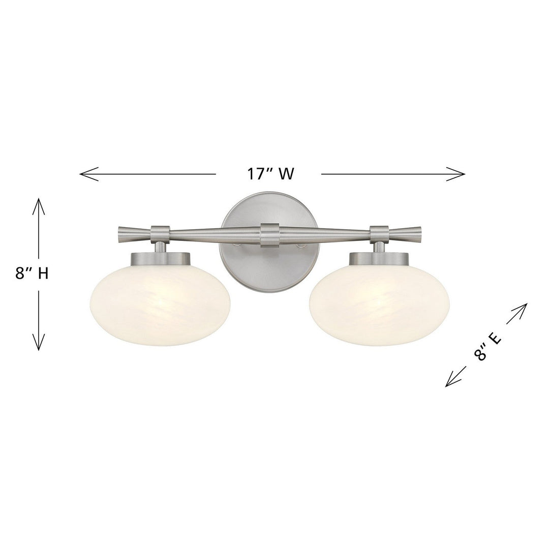 Barrow Two Light Bathroom Vanity in Satin Nickel Savoy House