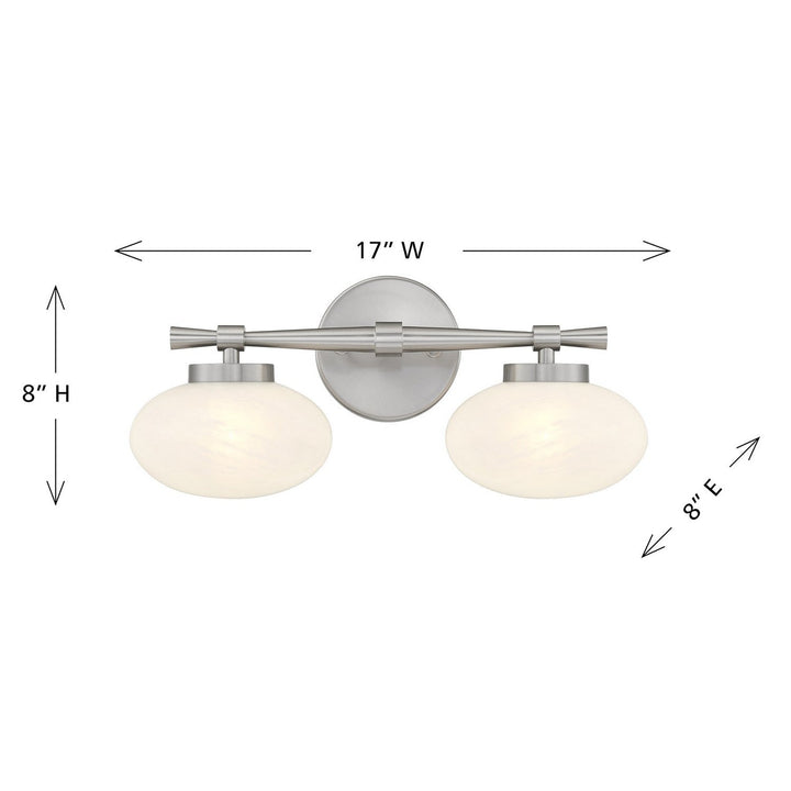 Barrow Two Light Bathroom Vanity in Satin Nickel Savoy House
