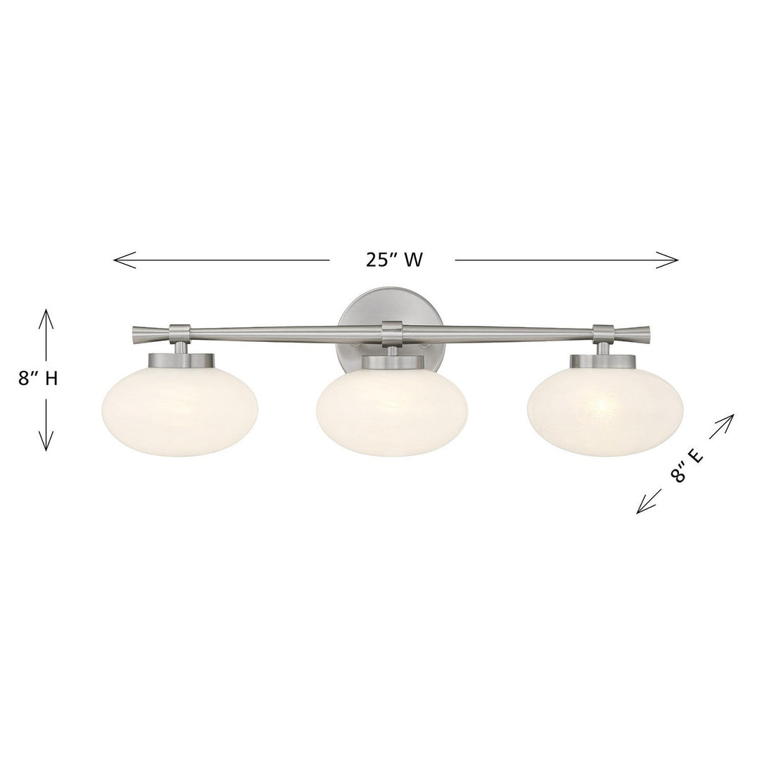 Barrow Three Light Bathroom Vanity in Satin Nickel Savoy House