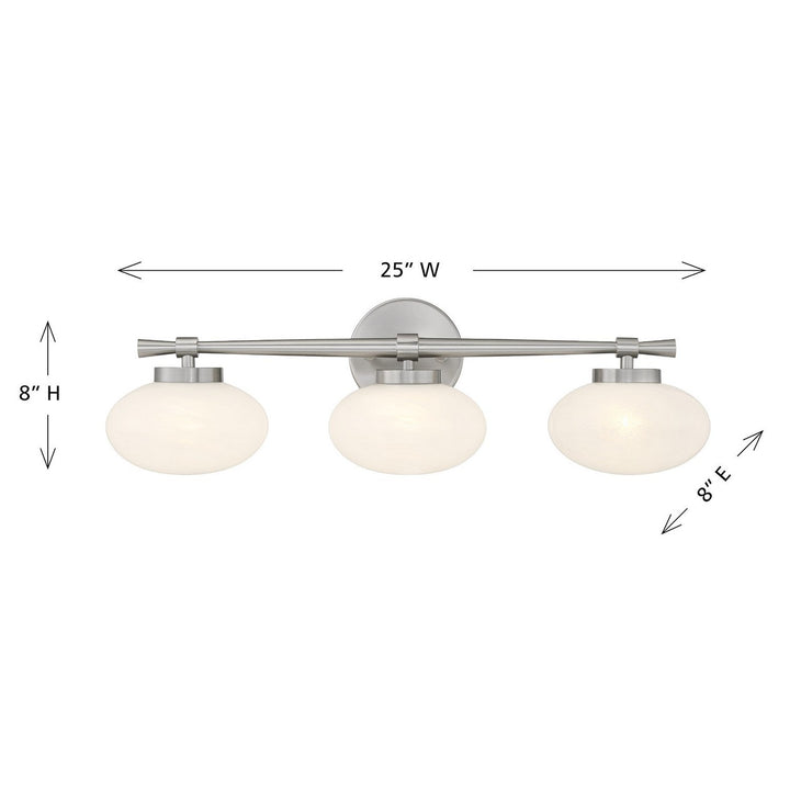 Barrow Three Light Bathroom Vanity in Satin Nickel Savoy House