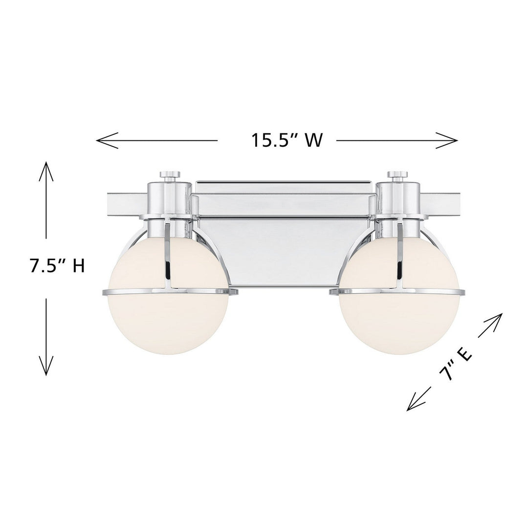 Pierce Two Light Bathroom Vanity in Chrome Savoy House