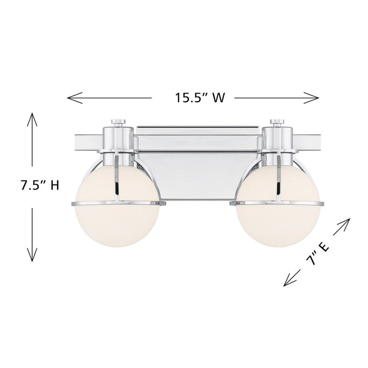 Pierce Two Light Bathroom Vanity in Chrome Savoy House