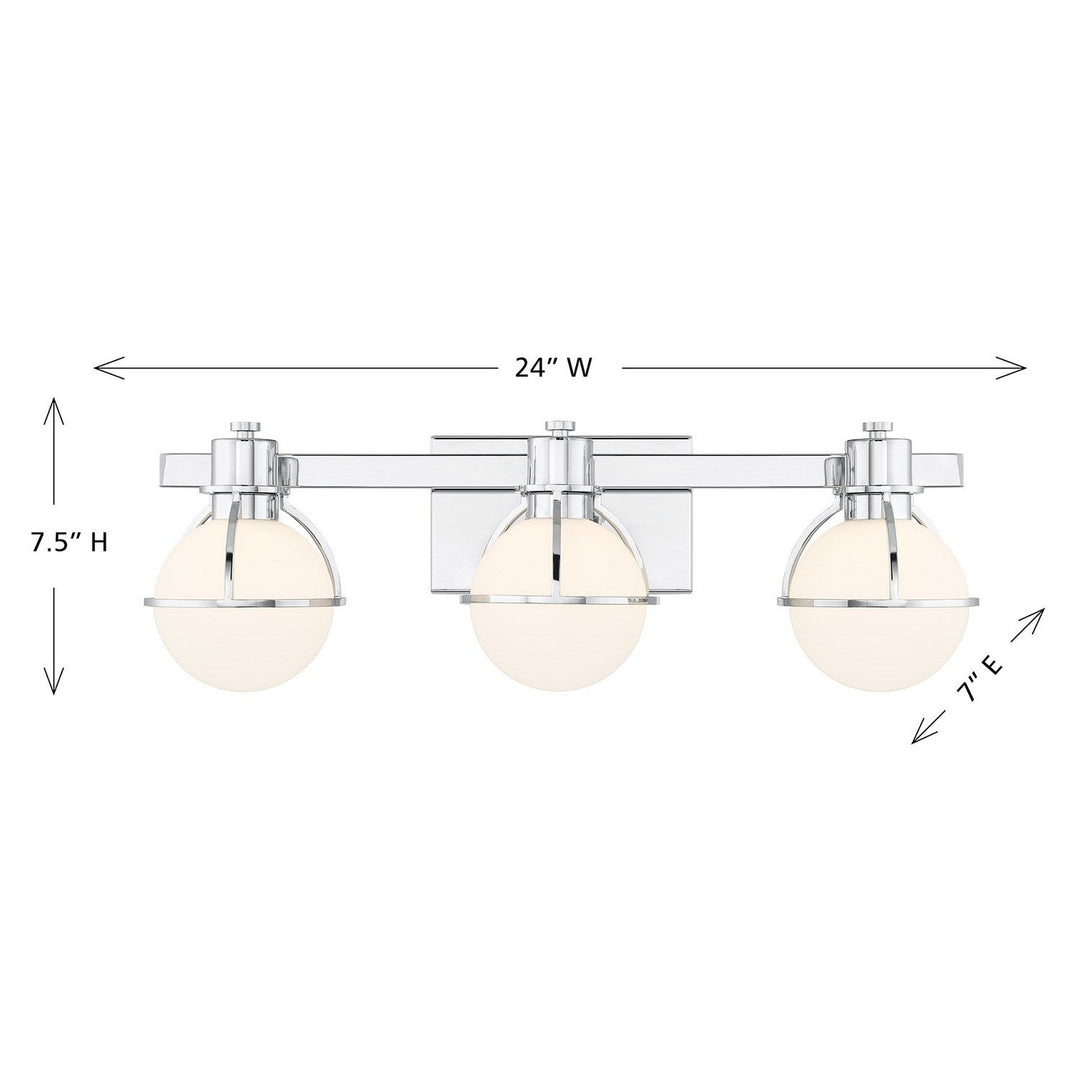 Pierce Three Light Bathroom Vanity in Chrome Savoy House