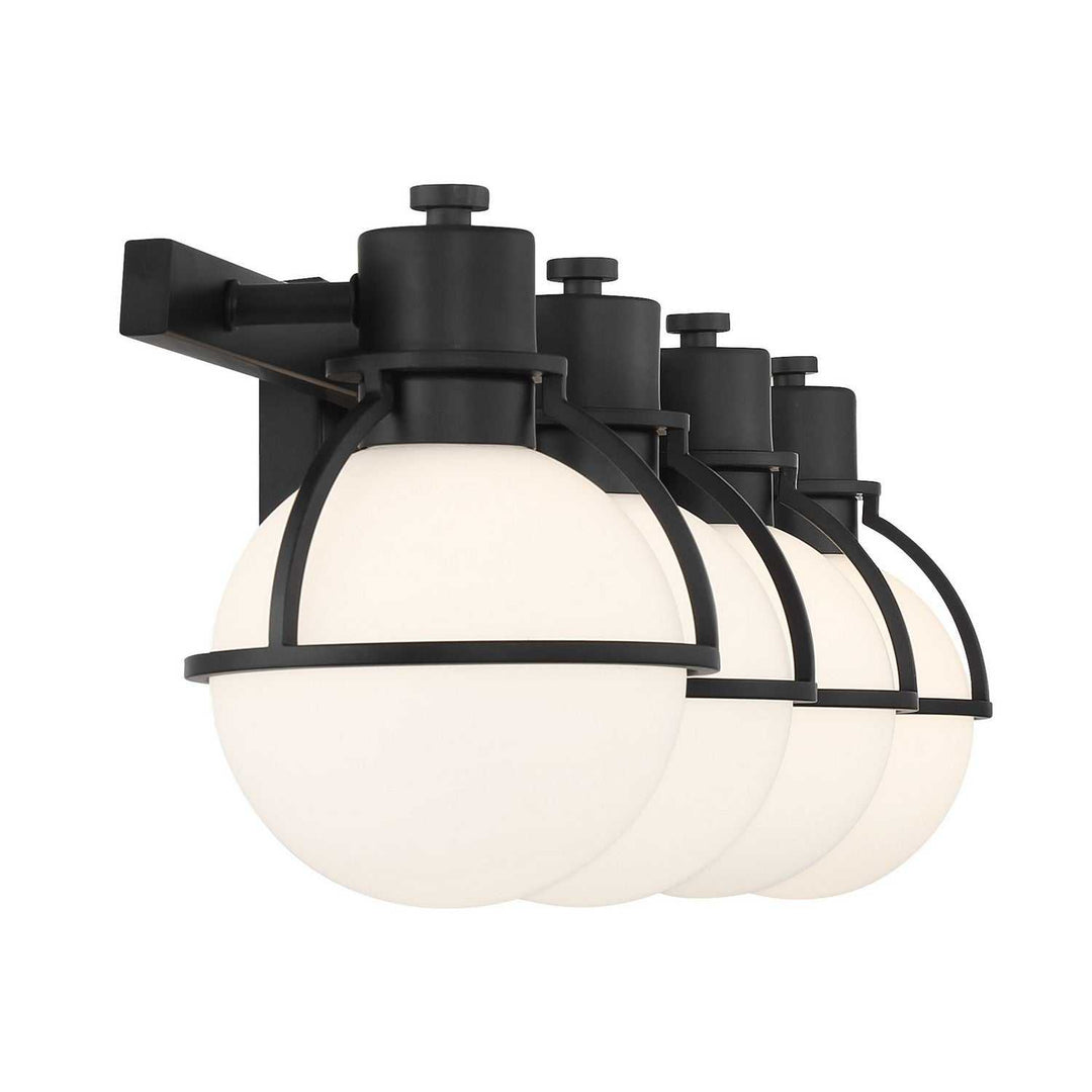 Pierce Four Light Bathroom Vanity in Matte Black Savoy House