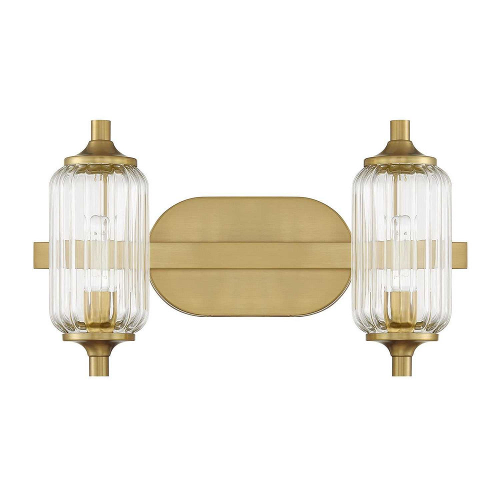Holton Two Light Bathroom Vanity in Warm Brass Savoy House