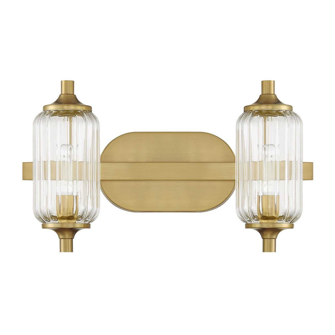 Holton Two Light Bathroom Vanity in Warm Brass Savoy House
