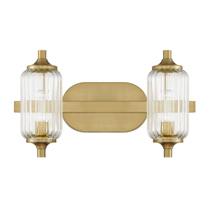 Holton Two Light Bathroom Vanity in Warm Brass Savoy House